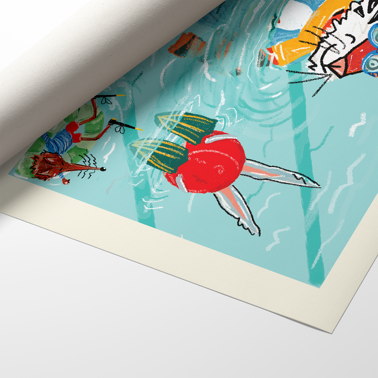 It's a Pool Party / A2 Frame + Print