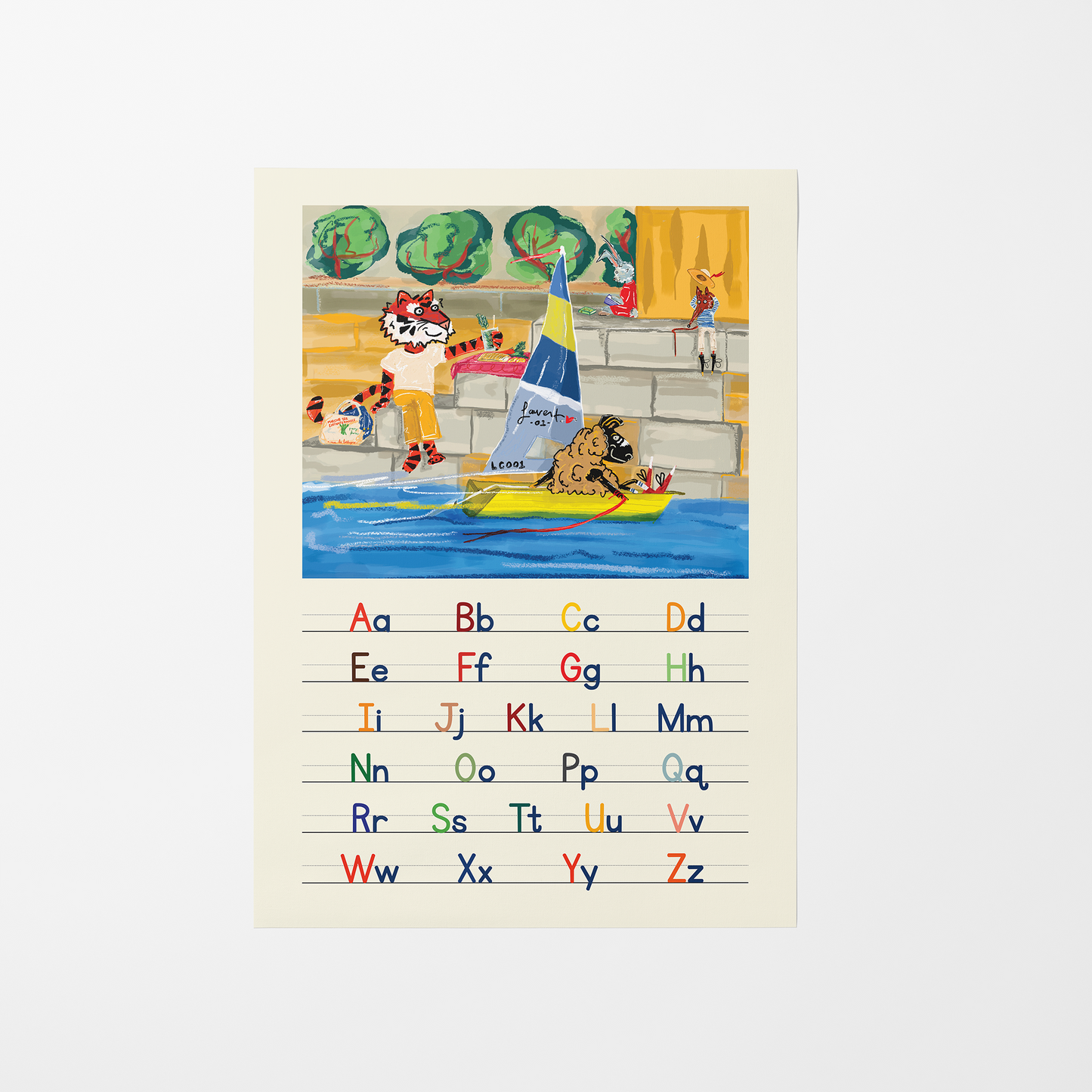 Laurent the Fastest Sheep on the Seine / A2 Frame + Print