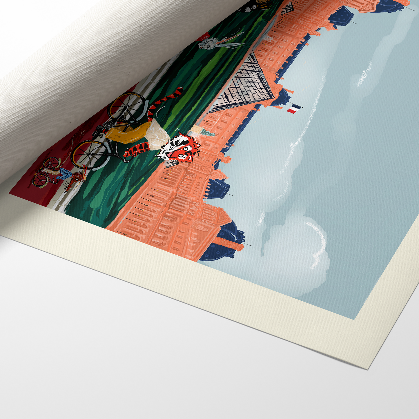 To Le Louvre! / A2 Frame + Print