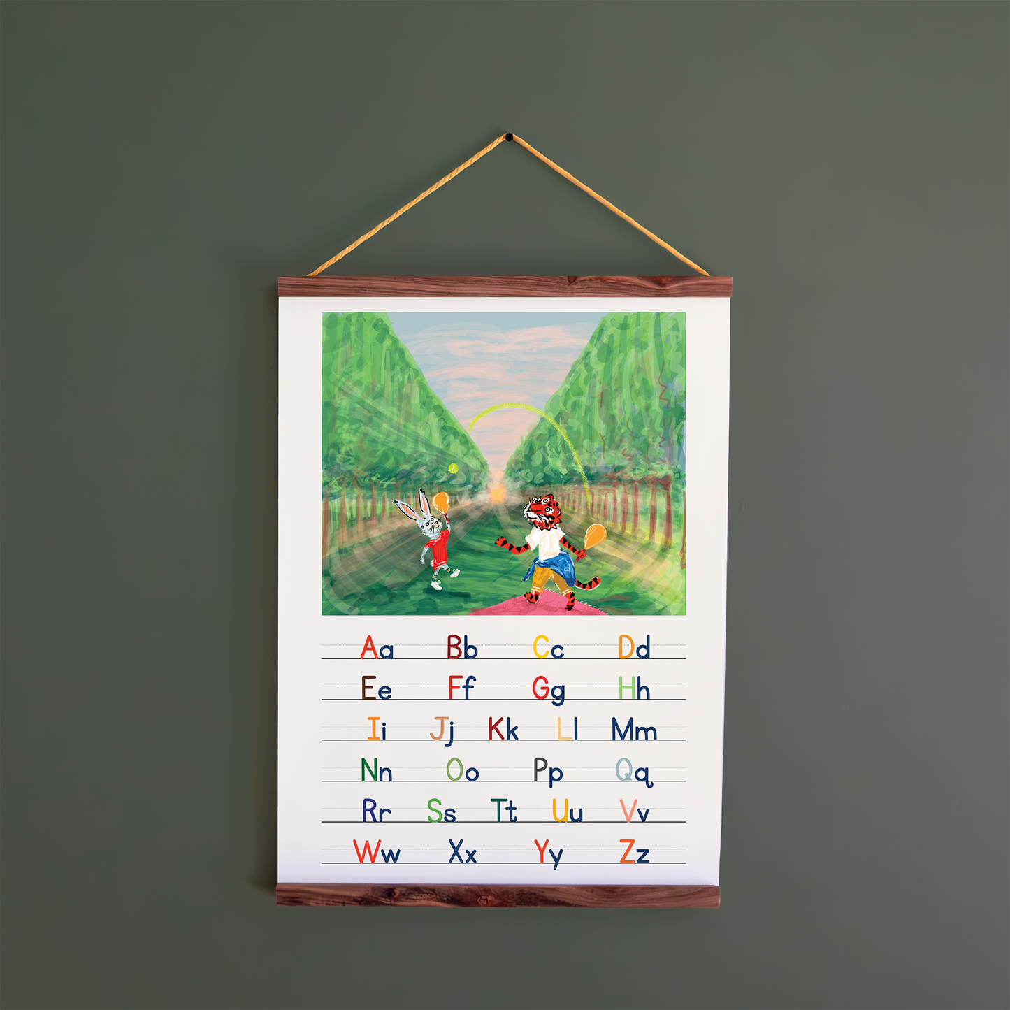 Bat & Ball in the Jardin du Luxembourg / A2 Frame + Print